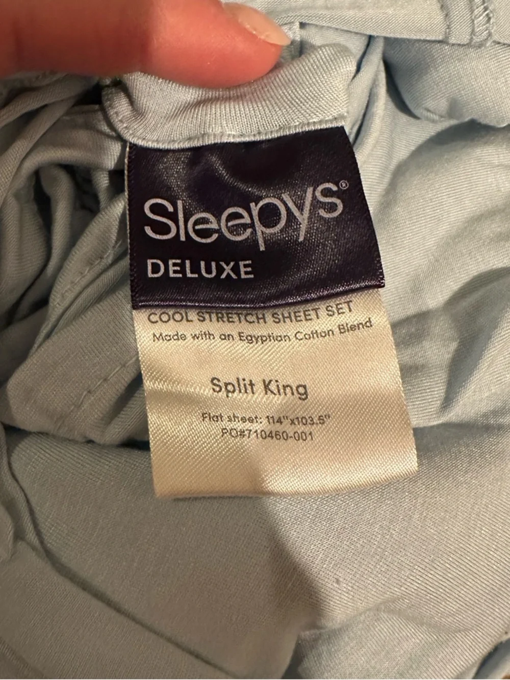 Sleepys Deluxe Cool Stretch Sheet Set Split King Light Blue cotton modal blend